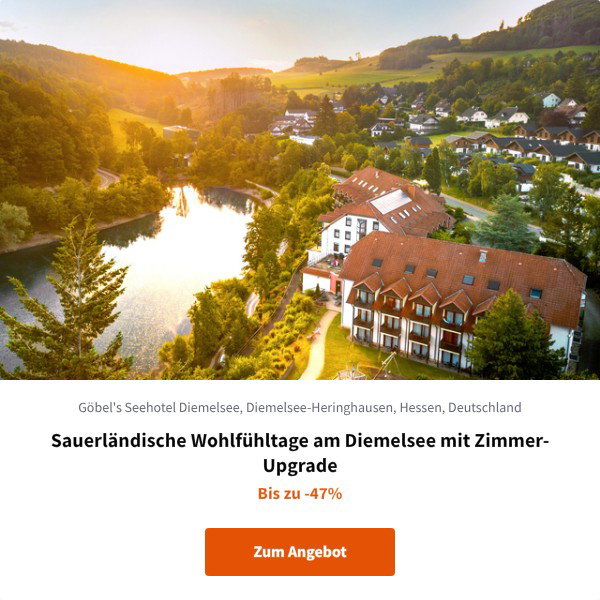 Sauerländische Wohlfühltage am Diemelsee mit Zimmer-Upgrade