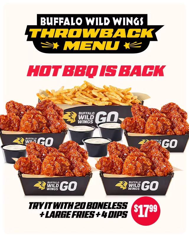 BUFFALO WILD WINGS THROWBACK MENU