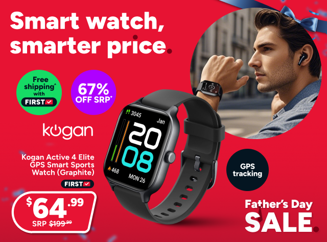 Kogan Active 4 Elite GPS Smart Sports Watch (Graphite)