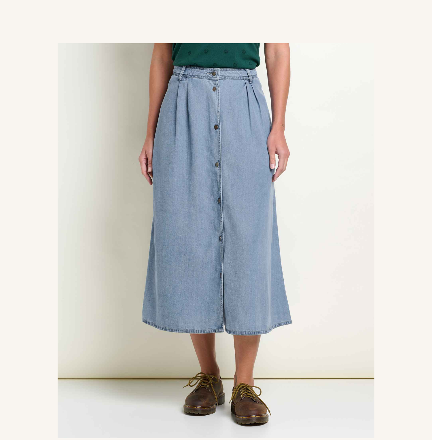Piñon Soft Denim Midi Skirt