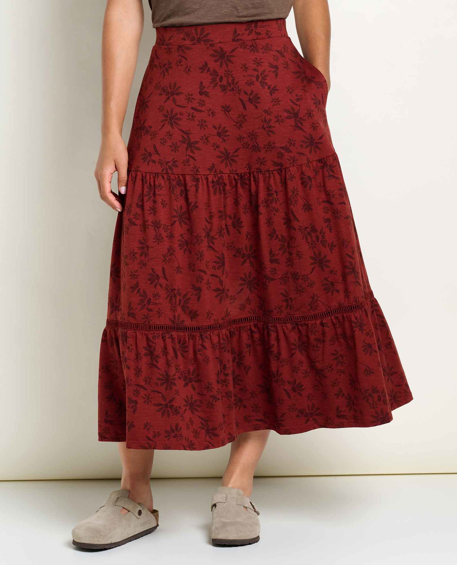 Image of Marigold Tiered Midi Skirt