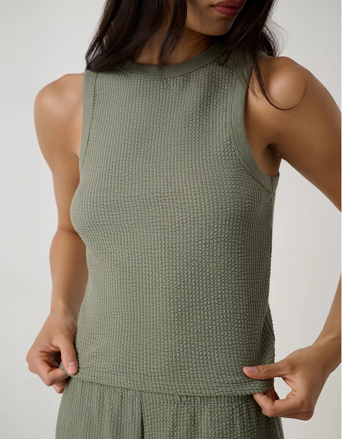 organic cotton seersucker tank 