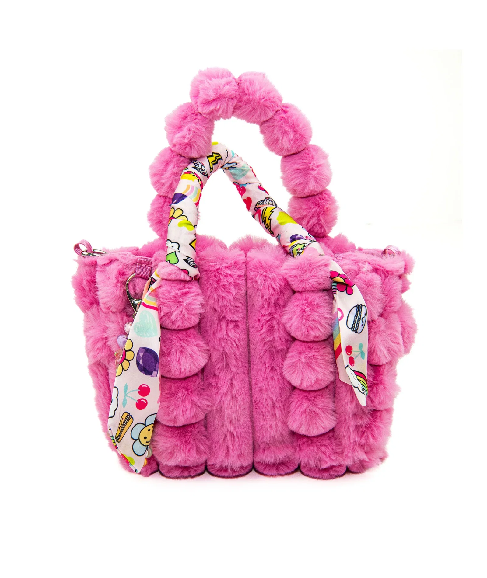 Image of Bari Lynn Lily Fur Charms Tote Bag