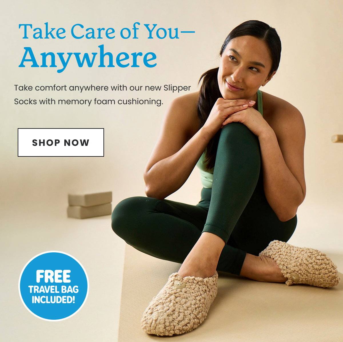 TAKE CARE OF YOU ANYWHERE. SHOP NOW. FREE TRAVEL BAG INCLUDED