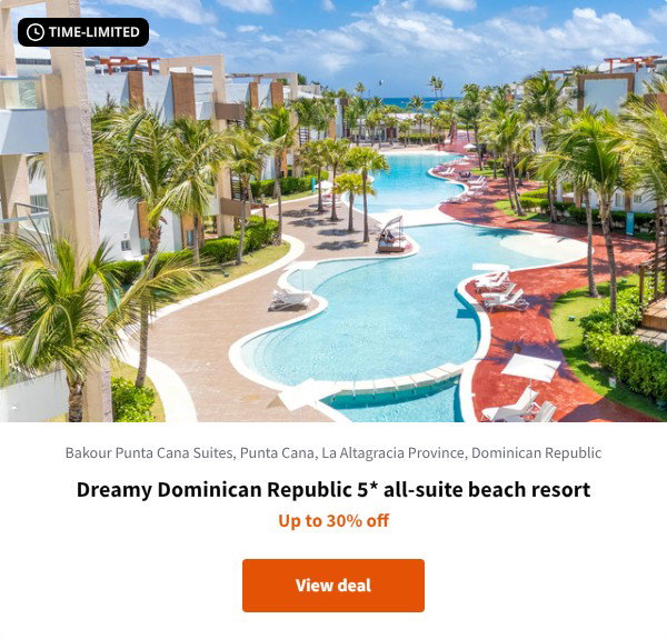 Dreamy Dominican Republic 5* all-suite beach resort