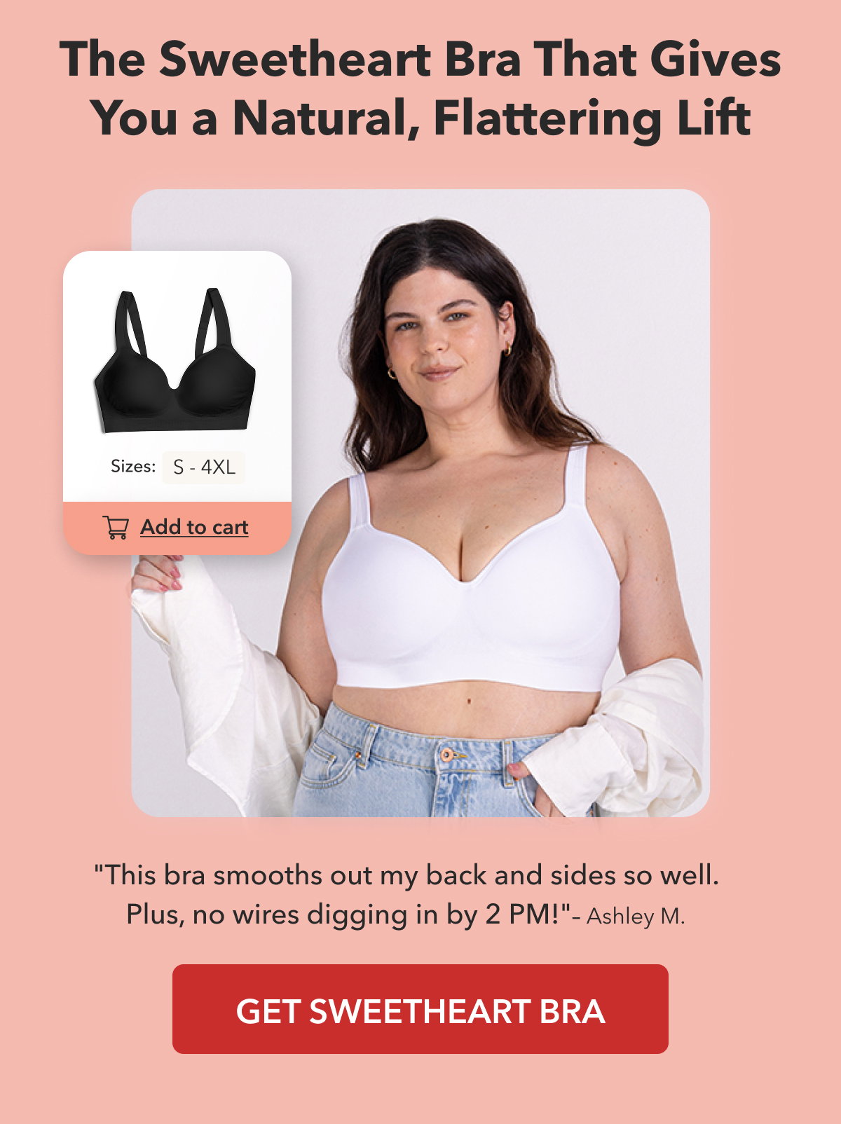 Shapermint Essentials Sweetheart Wireless Contour Bra
