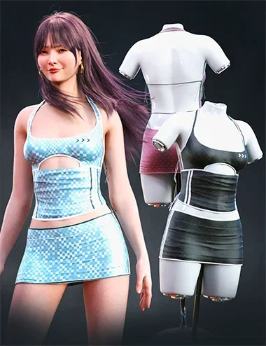 dForce LA Match Day Outfit for Genesis 9 Feminine and Genesis 8 Female