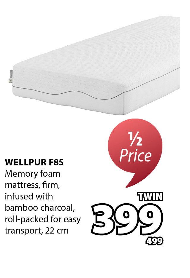 WELLPUR F85  Memory foam  mattress | 1/2 Price