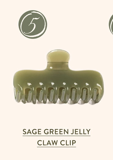 Sage Green Jelly Claw Clip 