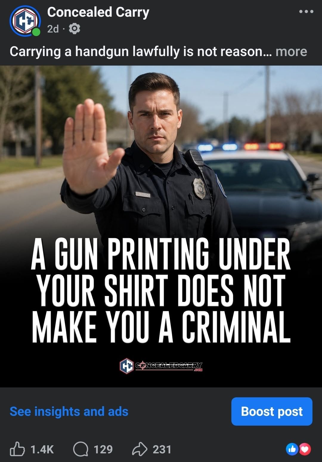 ConcealedCarry.com Facebook post
