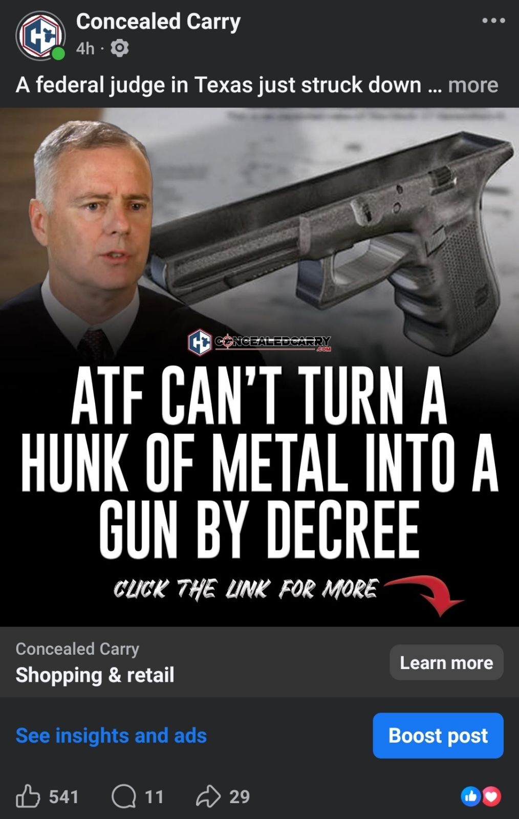 ConcealedCarry.com Facebook post