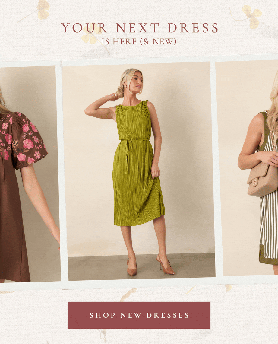 "Your next dress is here (& new). Shop new dresses."