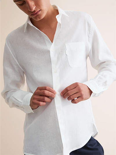 Men's Linen Shirt in White