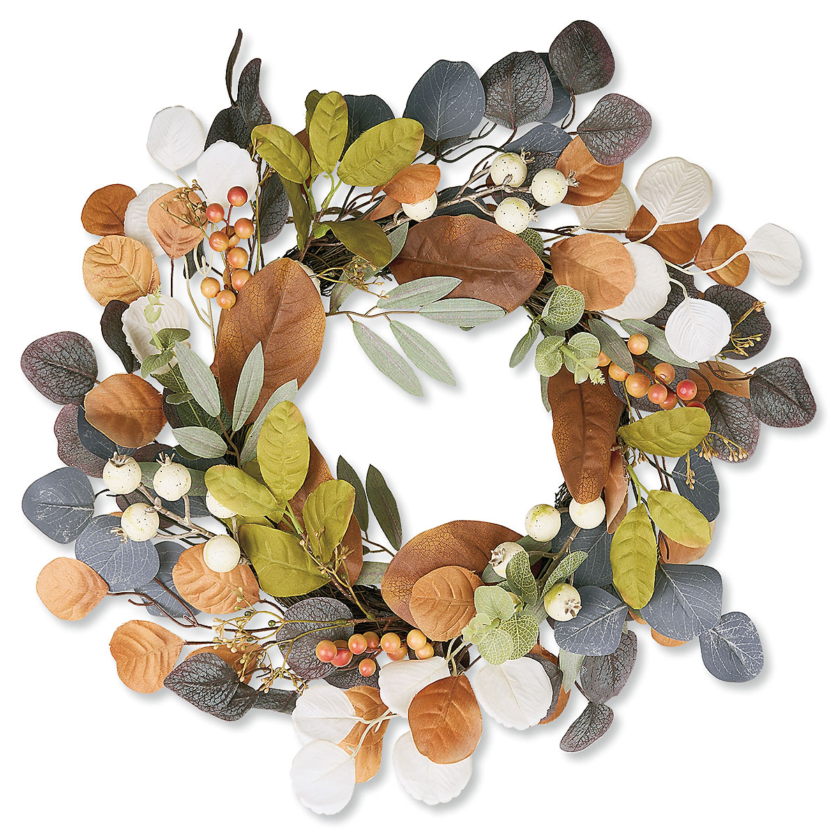 Image of Autumn Leaves & Berries Wreath