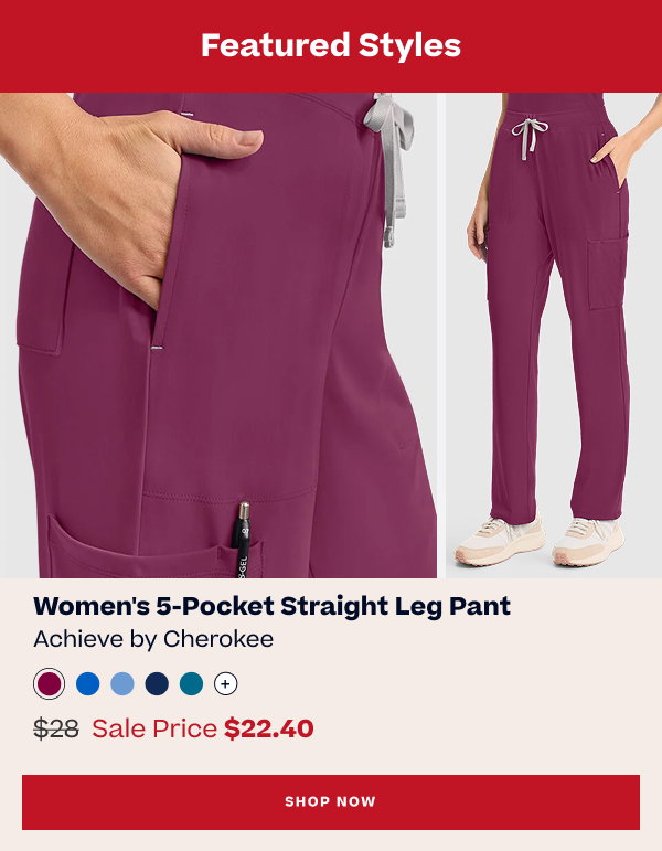 SHOP THE CHEROKEE 5-POCKET STRAIGHT LEG PANT
