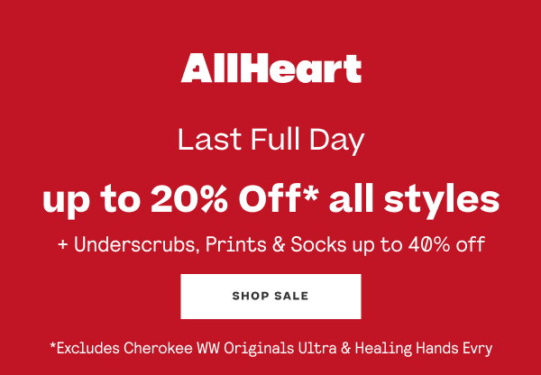LAST FULL DAY | UP TO 20% OFF | SHOP NOW