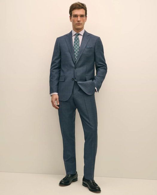 Image of Classic Fit Wool Blue Check 1818 Suit