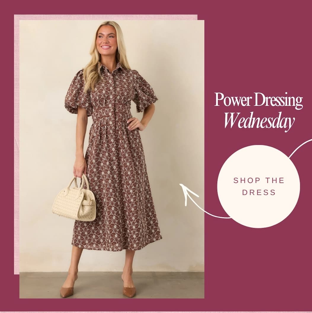 "Power Dressing Wednesday. Shop the dress."
