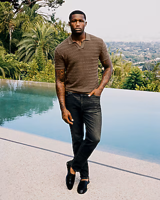 Slim Straight Faded Dark Wash Jeans
