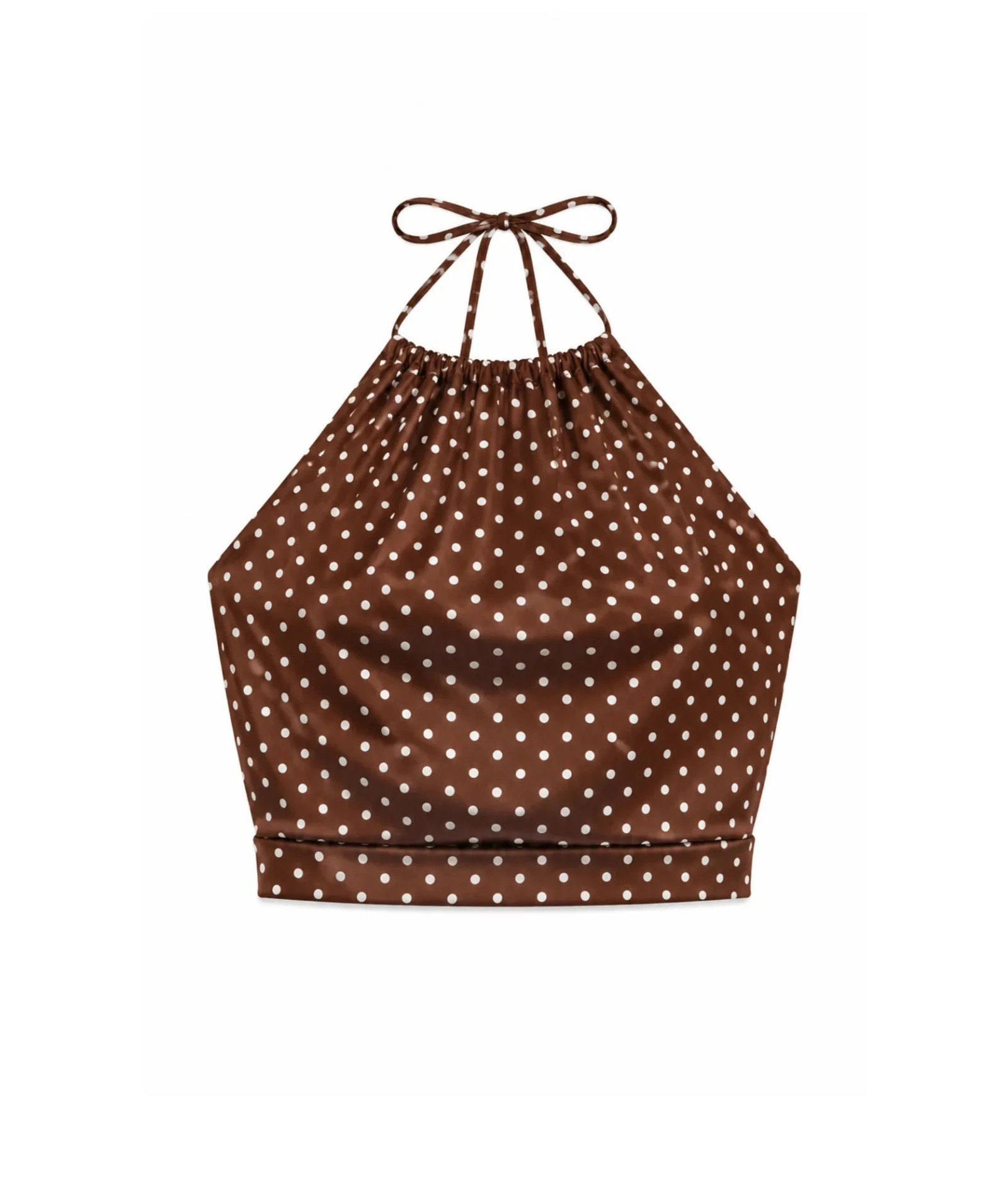 Image of Katie J NYC Girls Anastasia Reversible Halter Top Espresso Polka Dot Bandana