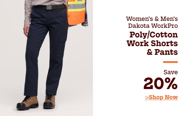 Women's + Men's Dakota WorkPro Poly/Cotton Work Shorts & Pants Save 20%