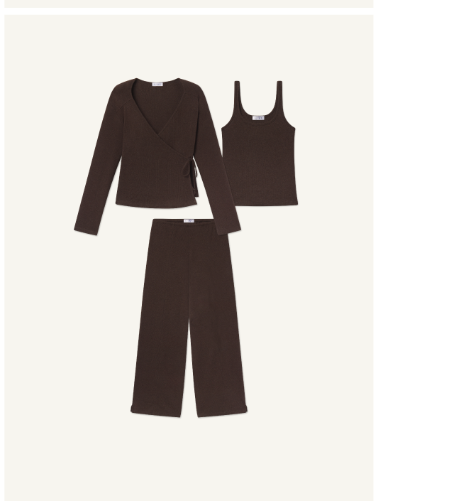 Pima Rib 3-Piece Set in Cocoa Heather