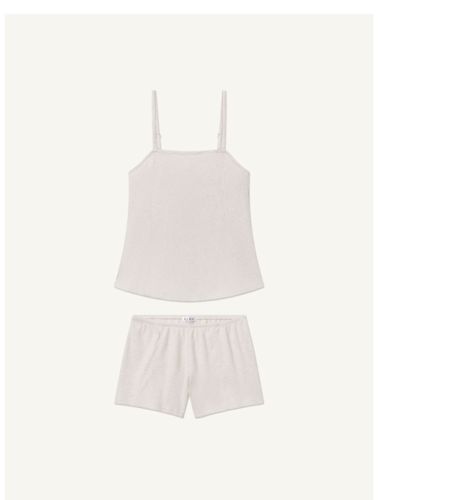 Pima Rib Shorts Set in Stone Heather