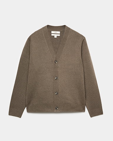Medium Brown Air Yarn Knitted Cardigan