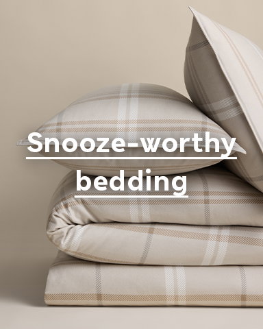 Linen Brushed Cotton Check Bedding Set