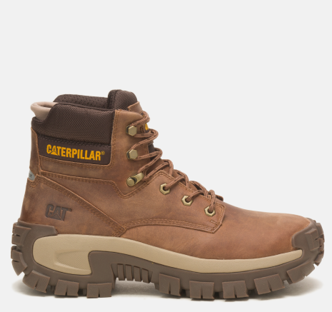 CAT Footwear - Men's Invader Hi Steel Toe Work Boot - Mushroom colorway.
