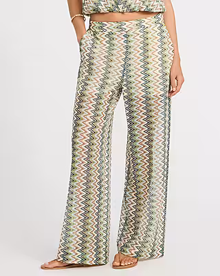 Chevron Crochet High Waisted Relaxed Trouser