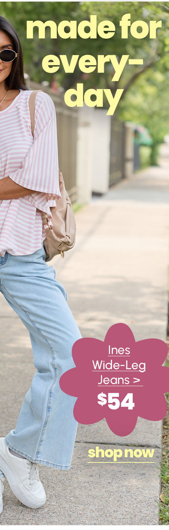 Ines Light Wash Wide Leg Jeans