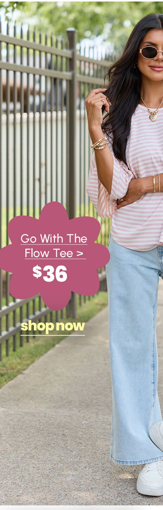 Go With The Flow Oversized Striped Tee