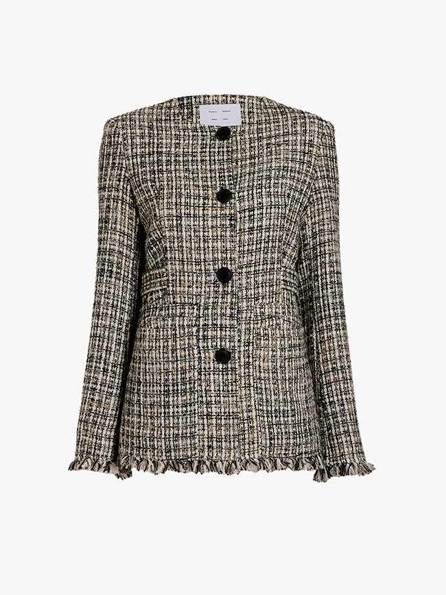 Aurelia Jacket in Tweed in Black/White