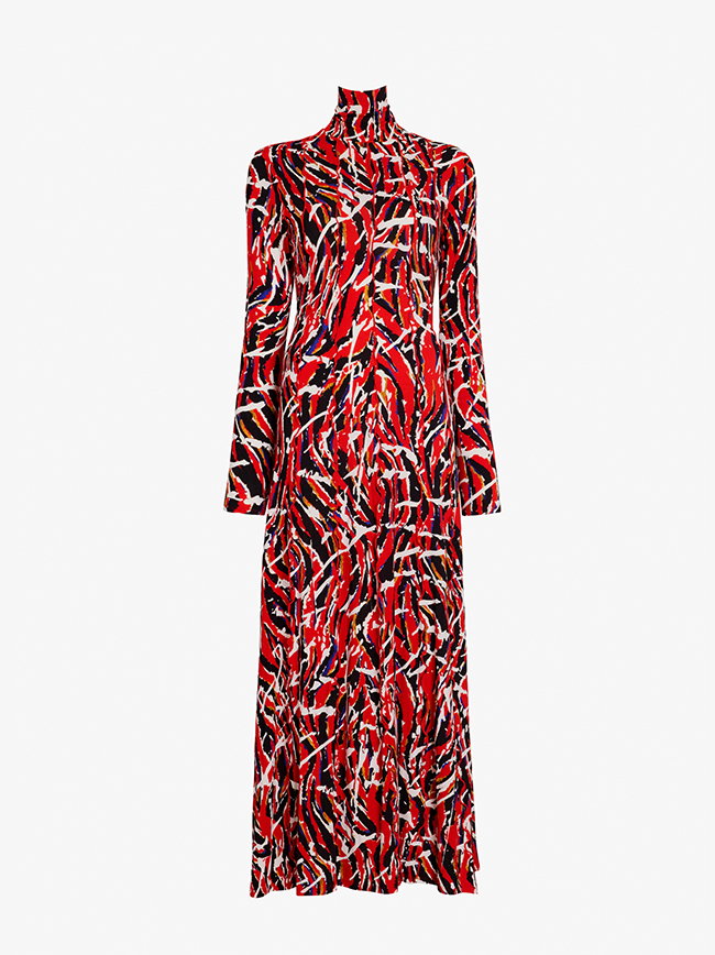 Mabel Dress in Jersey in Red Multi