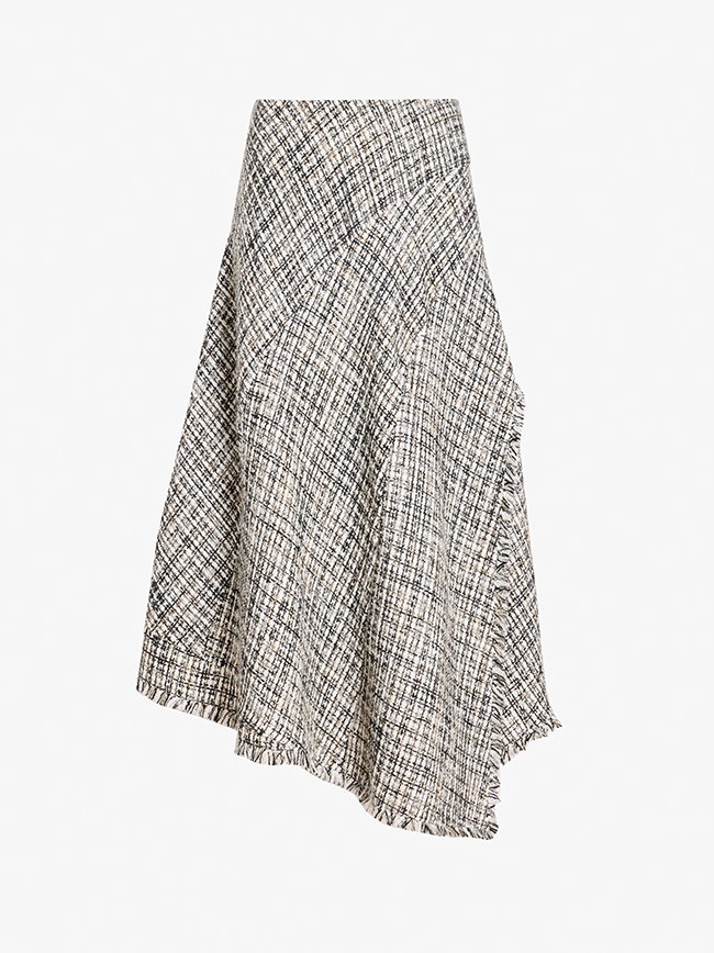 Layne Skirt in Tweed in Black/White
