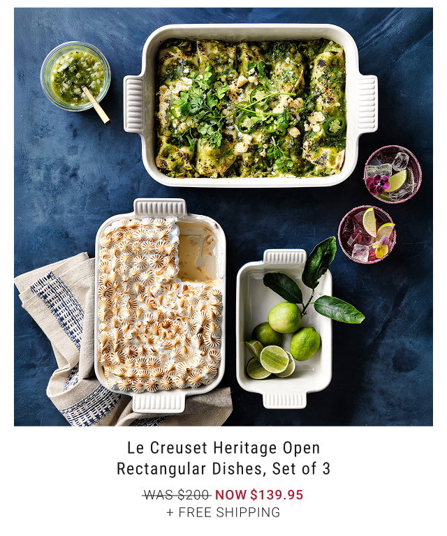 Le Creuset Heritage Open Rectangular Dishes, Set of 3 NOW $139.95 + Free Shipping