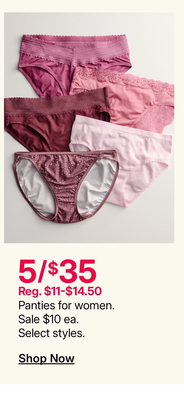 5/$35 panties for women