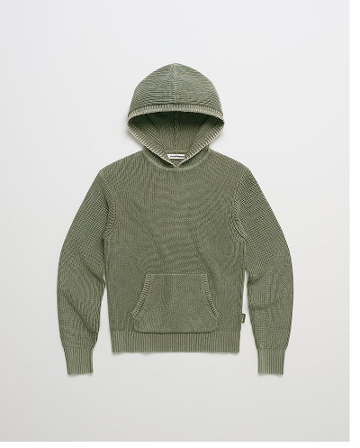 Cotton Pullover Sweater Hoodie - Bay Leaf