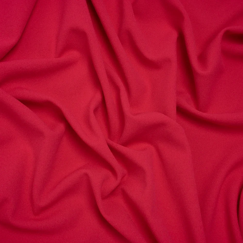 Image of Stretch Polyester Crepe Double Knit - Raspberry - Designer Deadstock