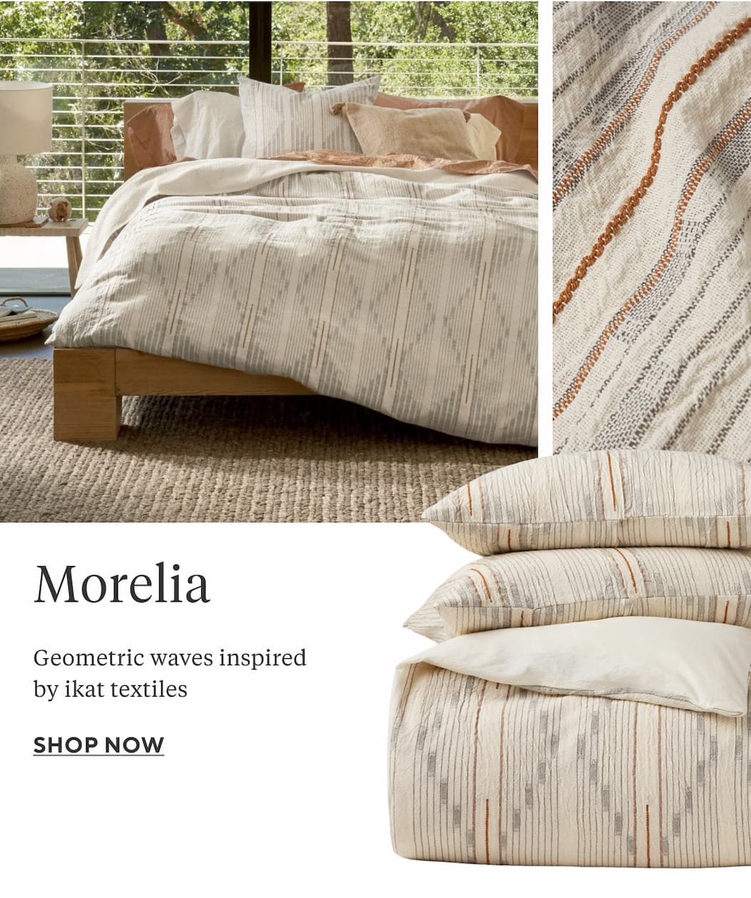 MORELIA Geometric waves inspired by ikat textiles