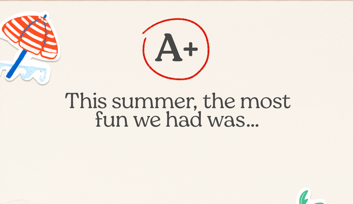The most fun we had was... pool days and evening walks