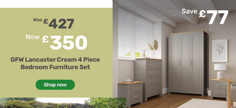 GFW Lancaster Cream 4 Piece Bedroom Furniture Set. Was £427 now £350