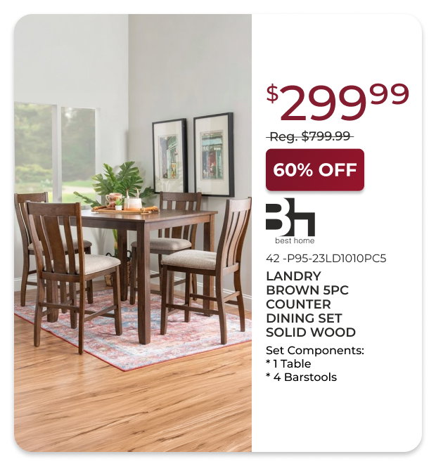 Landry Brown 5PC Dining Set