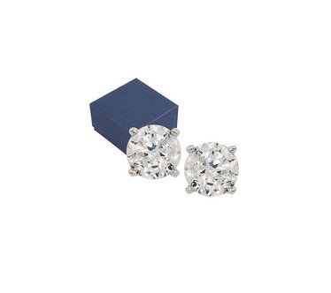Diamonique 100-Facet 3.00 cttw Stud Earrings, Platinum Clad