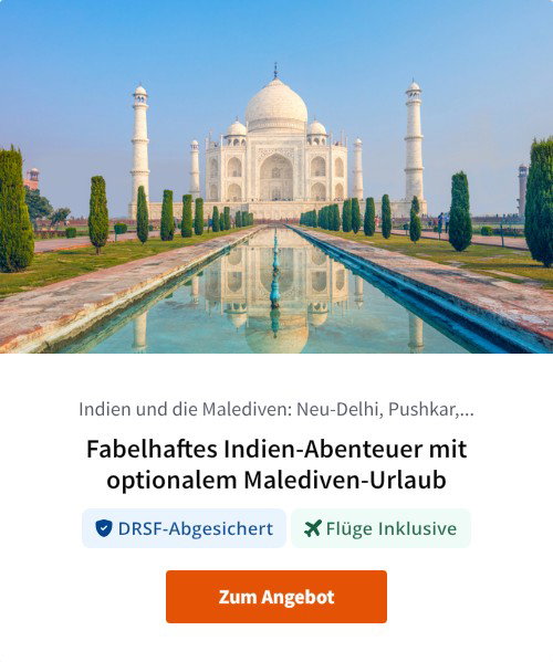 Fabelhaftes Indien-Abenteuer mit optionalem Malediven-Urlaub