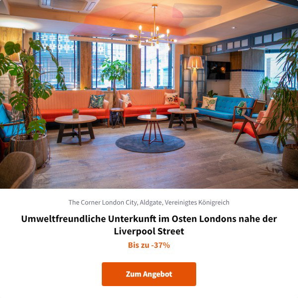 Umweltfreundliche Unterkunft im Osten Londons nahe der Liverpool Street