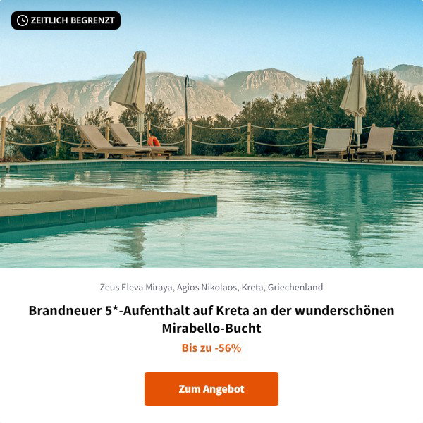 Brandneuer 5*-Aufenthalt auf Kreta an der wunderschönen Mirabello-Bucht