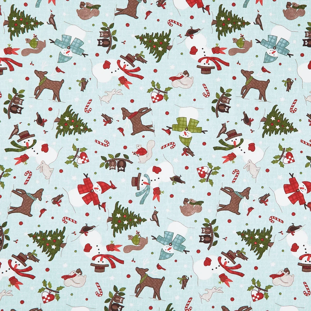 Snowtop Mountain Flannel - Christmas Toss Aqua Yardage