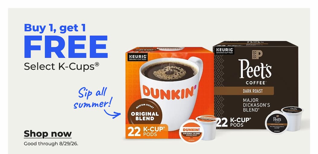 Buy 1, Get 1 Free Select K-Cups® - Shop now